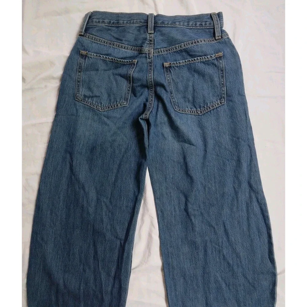 Old Navy Barrel Leg Jeans Adjustable Waist Boho Preppy Girls Size 14